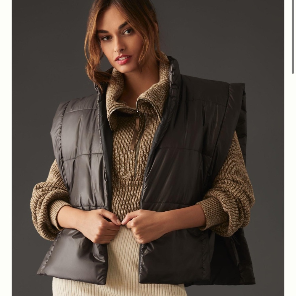 Pilcro By Anthropologie Packable Puffer Vest Black Size OS